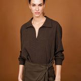 Blouse FLAUBERT khaki checks