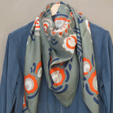 Anastasia khaki silk scarf
