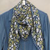 Bahia navy silk scarf