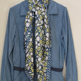Bahia navy silk scarf