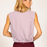 Red striped LEA top